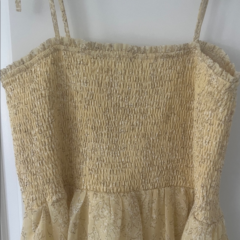 Francesca's Collections Yellow Tiered Midi Dress - Picture 9 of 9
